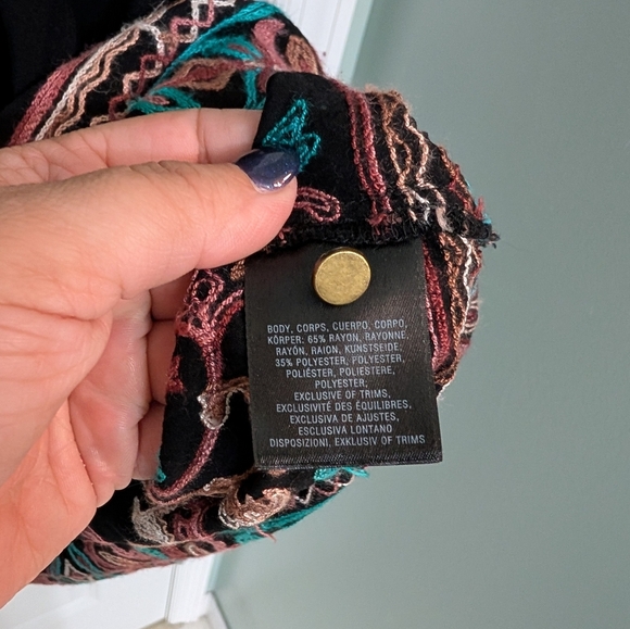 Floreat by Anthropologie, Size S, Embroidered Long Sleeve Dress, Boho, Pockets! - Picture 5 of 5